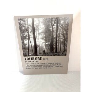 Taylor Swift Folklore Album Cover Art Print 10x8" 2020 Photo Cardstock NEW